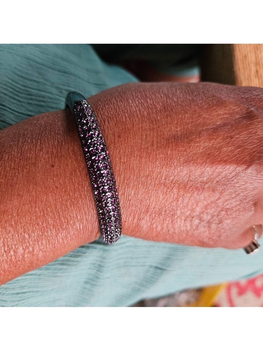Pink Crystal Pavé Cluster Clamp Bracelet